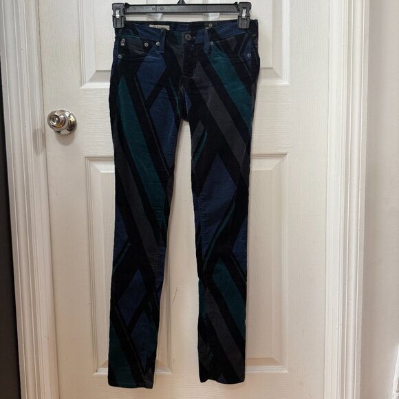 AG Adriano Goldschmied Legging Super Skinny Corduroy Pants Blue 24R Maximalist - Picture 3 of 16